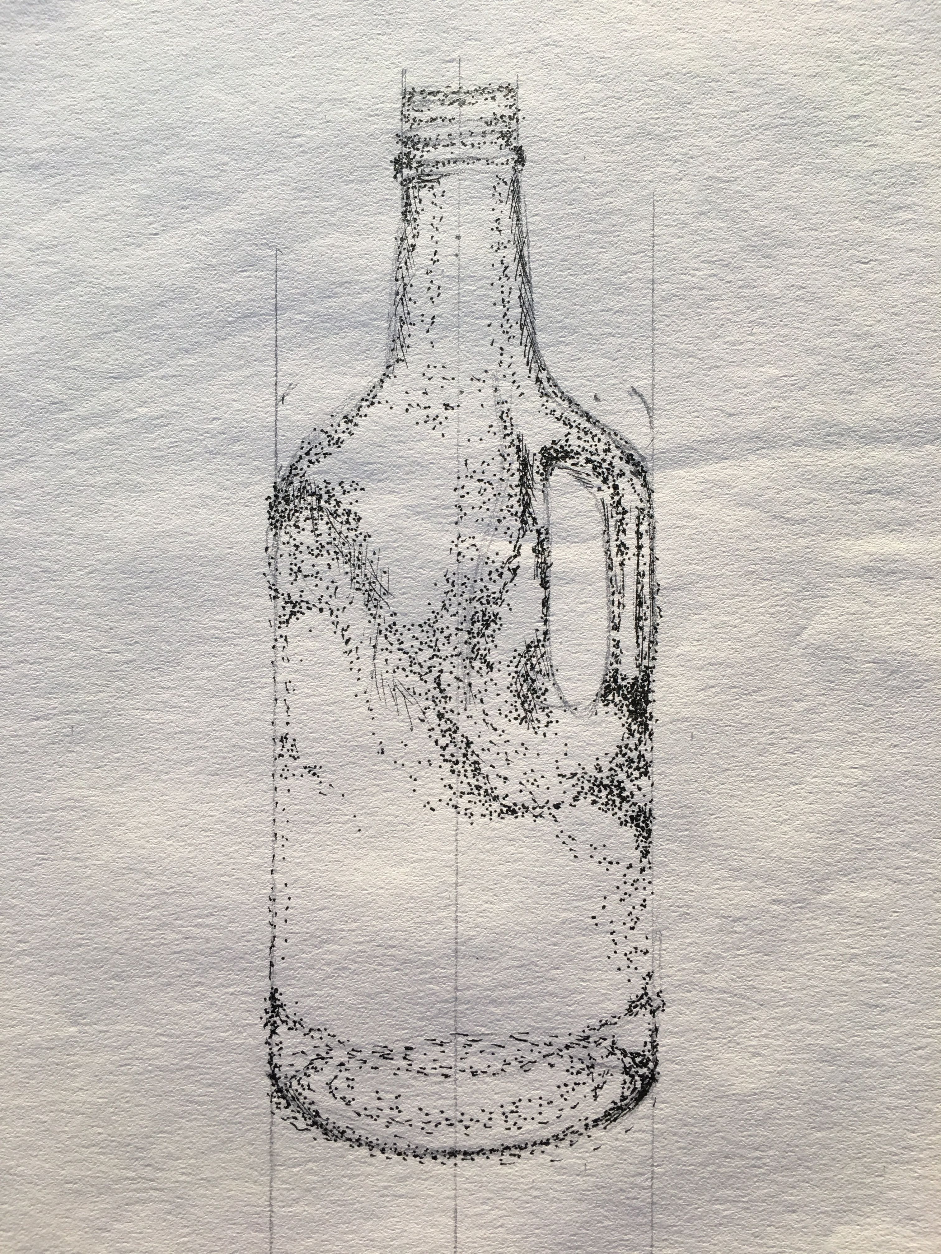 Dot Bottle, 2003
Pencil and Ink on Paper
8"W x 10"H, Walli White, artist