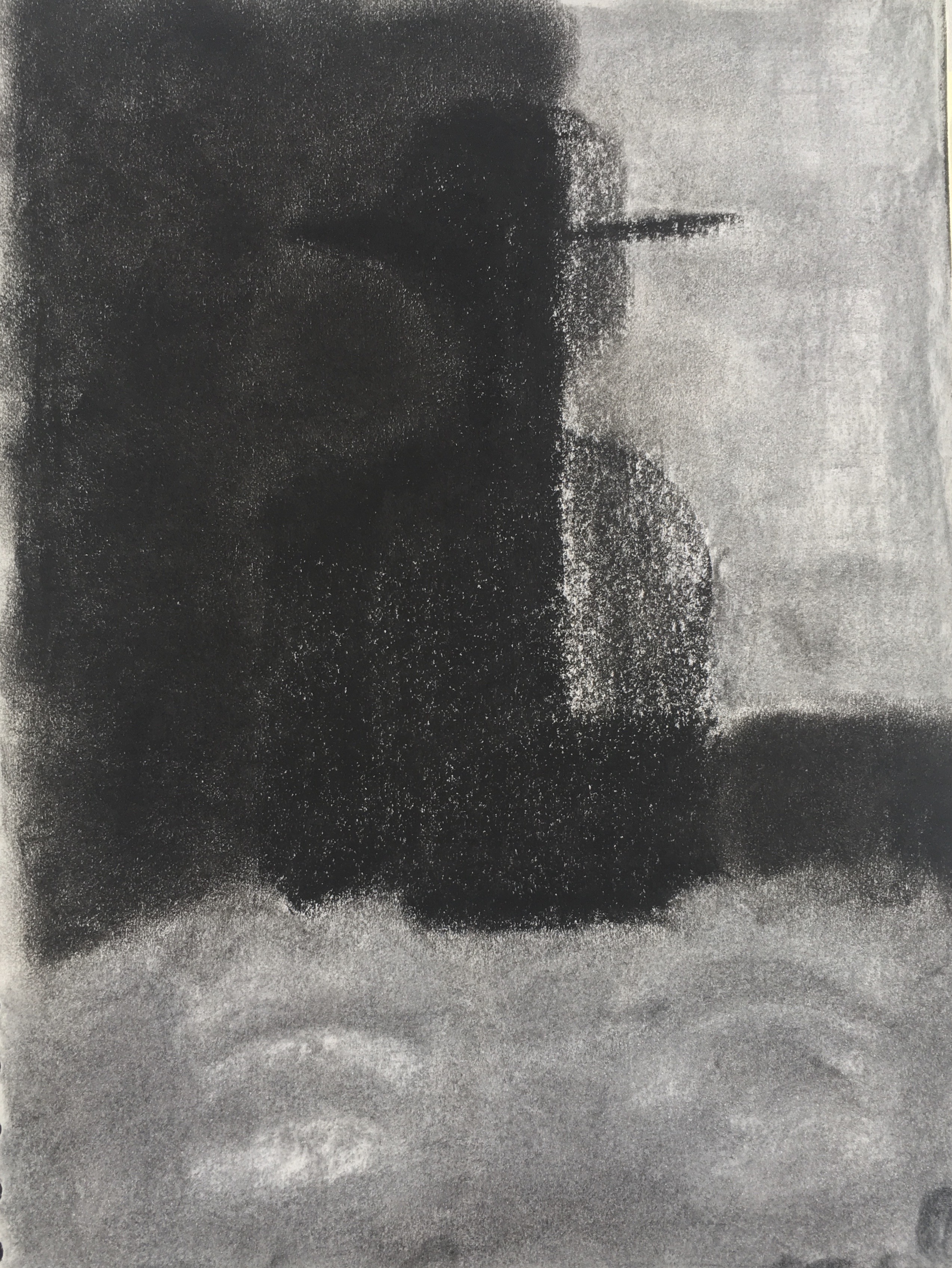 Ghost at the Foot of My Bed, 1990
Charcoal on Paper, Walli White, artist