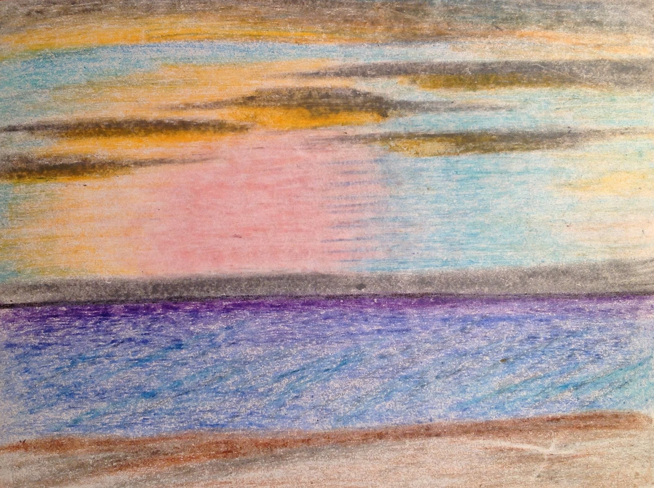 Sunset Bonita Beach, 1983
Crayon on Paper
11"W x 8.5"H, Walli White, artist