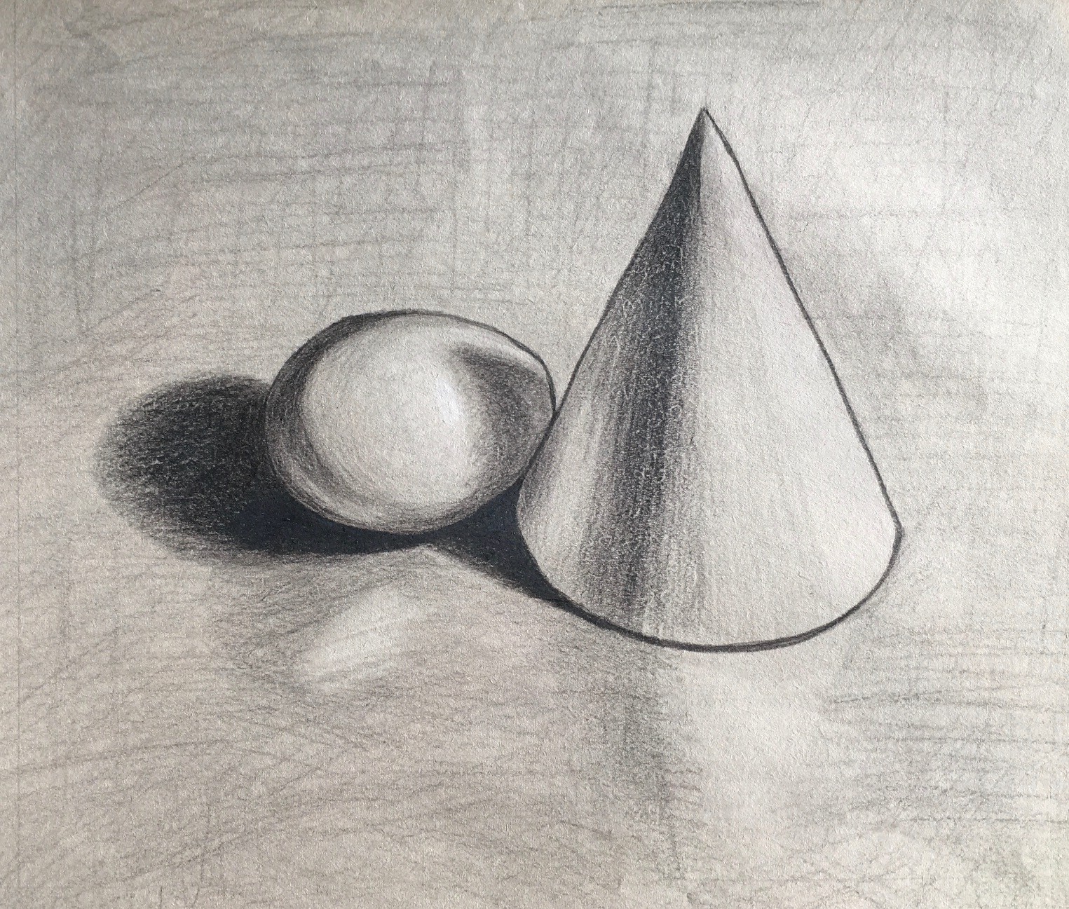 Egg and Cone, 2018
Pencil and White Colored Pencil on Paper
10"W x 9"H, Walli White, artist