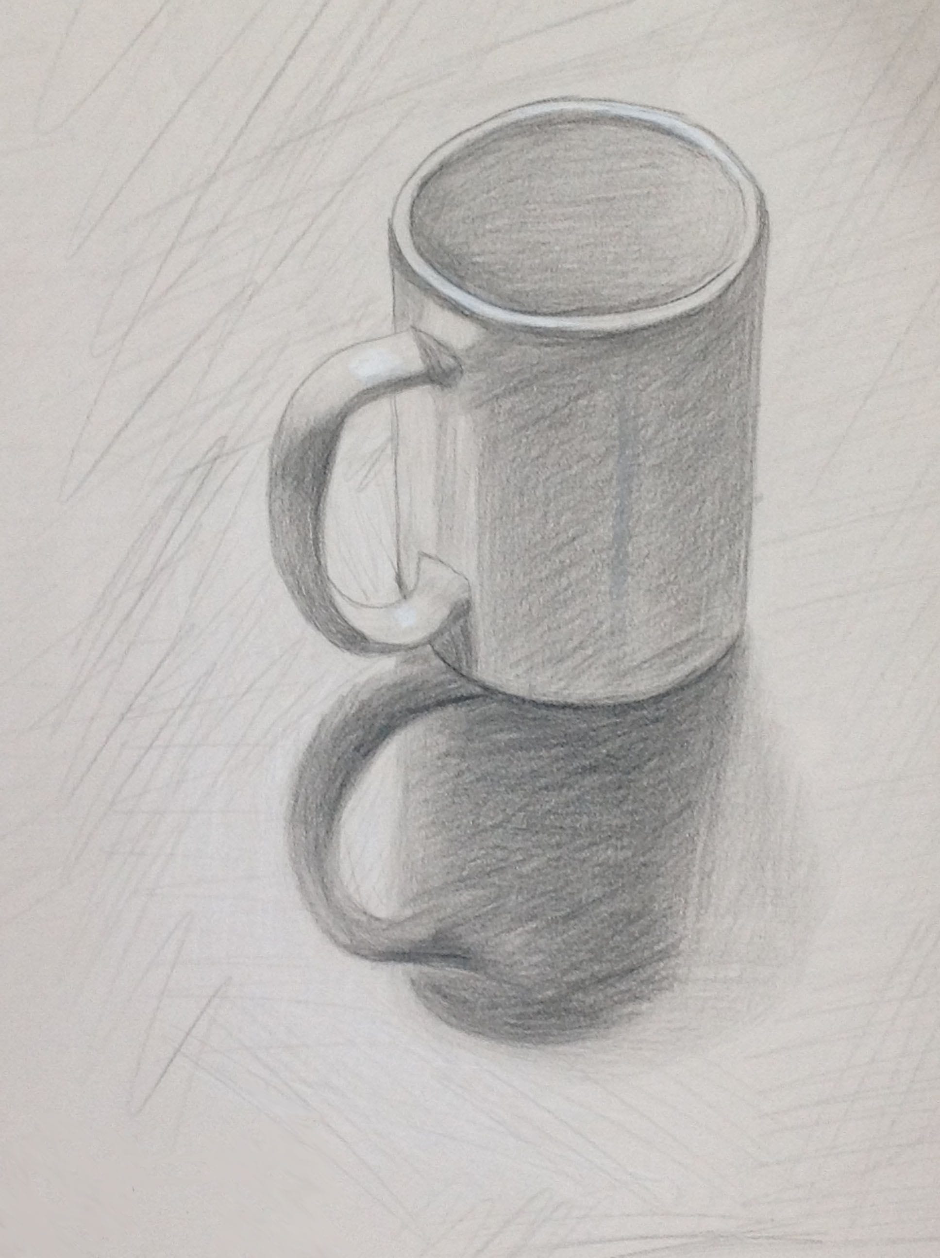 Cup With Handle, 2019
Colored Pencils on Paper
9"W x 12"H, Walli White, artist