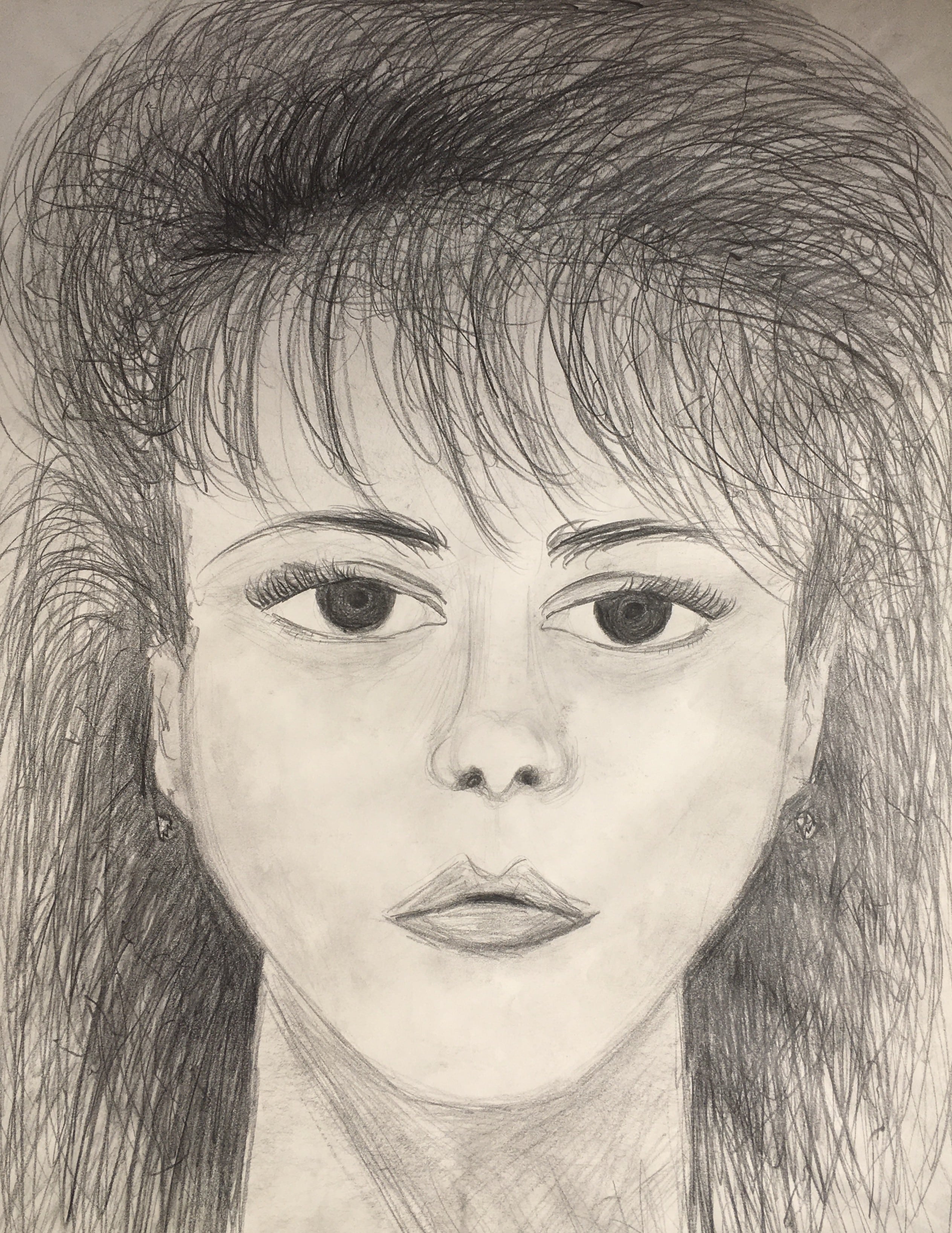 Self Portrait, 1990
Pencil on Paper
18"W x 24"H, Walli White, artist