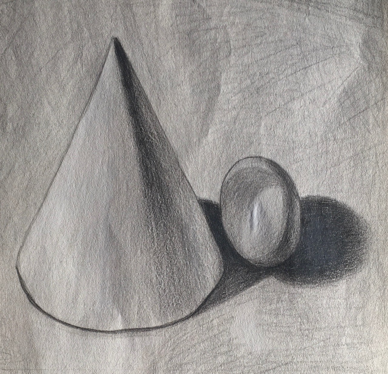 Cone and Egg, 2018
Pencil and White Colored Pencil on Paper
9"W x 8"H, Walli White, artist
