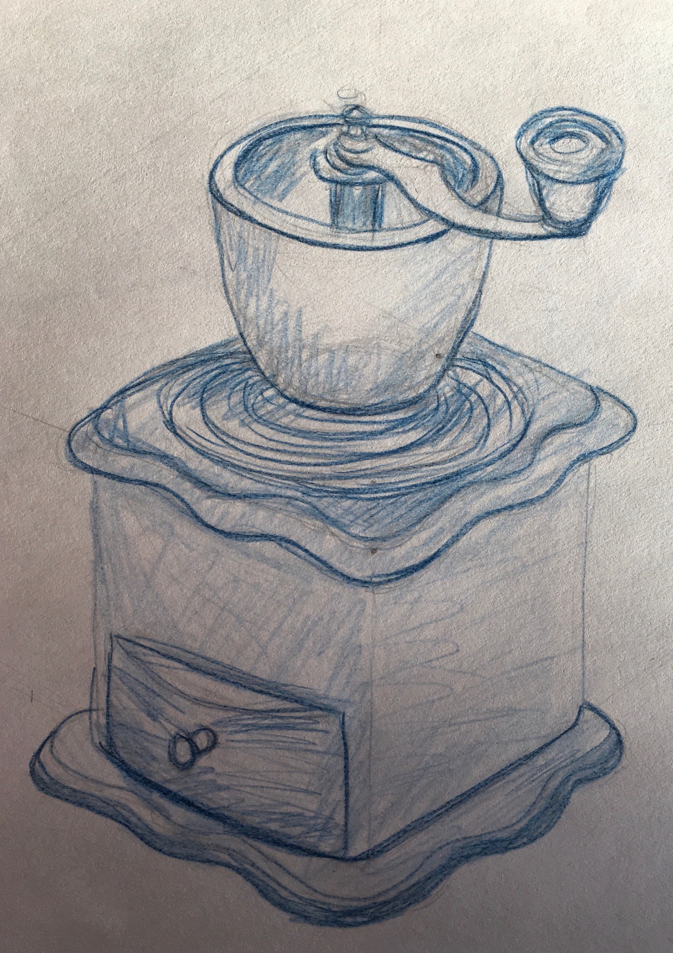 Coffee Grinder, 2018
Pencil and Colored Pencil on Paper
7"W x 9.5"H, Walli White, artist