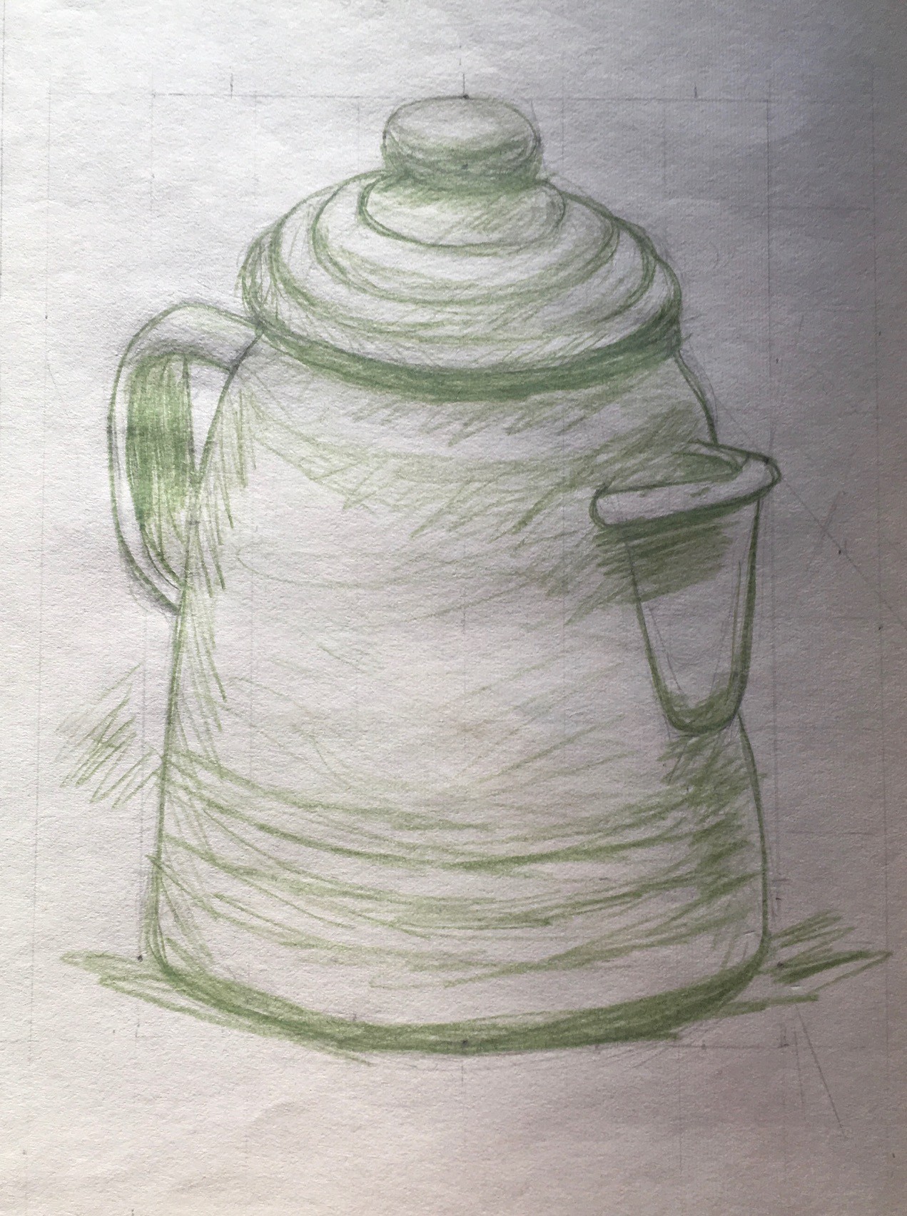 Coffeepot, 2018
Pencil and Colored Pencil on Paper
9"W x 11"H, Walli White, artist