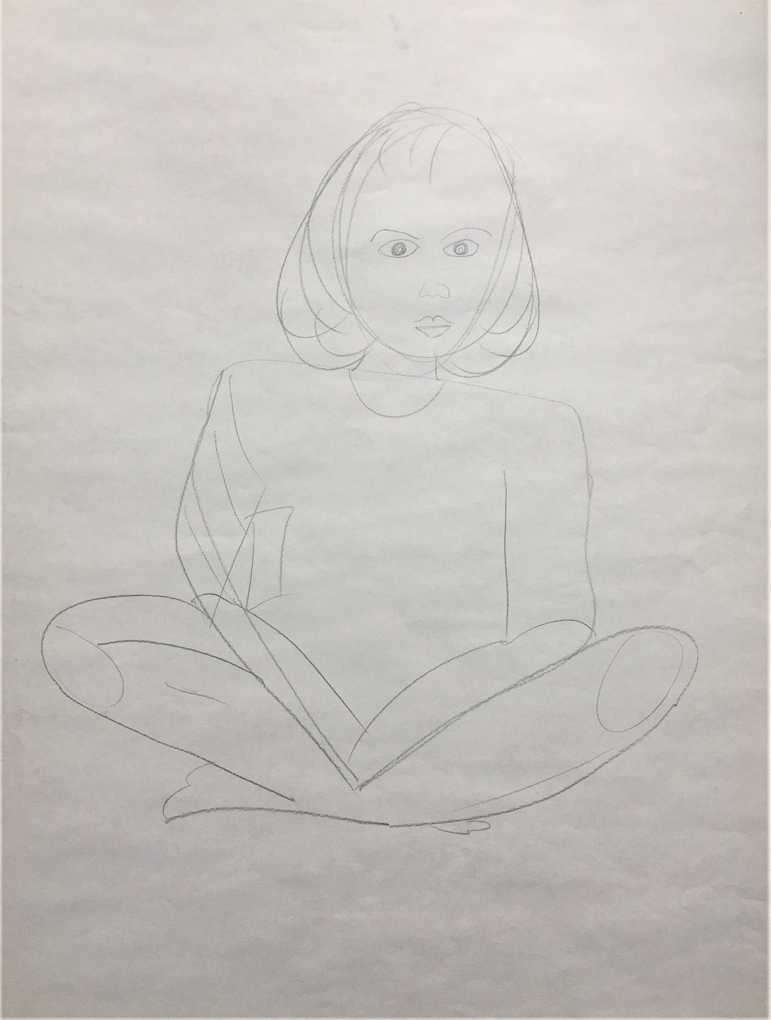 Self-Portrait Line Gesture, 1992
Pencil on Paper
18"W x 24"H, Walli White, artist